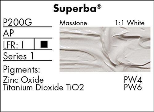 Grumbacher Pre-Tested Oil Paint, 37ml/1.25 oz., Superba White (P200G) - Image 2